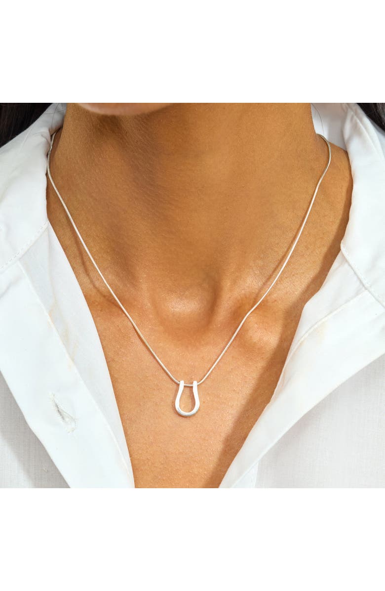 Lucy Quartermaine Horse Shoe Petal Pendant, Alternate, color, Sterling Silver