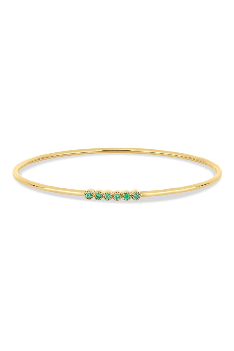 18K Gold El Mar Gemstone Bangle Bracelet, Main, color, 18K YELLOW GOLD/ EMERALD