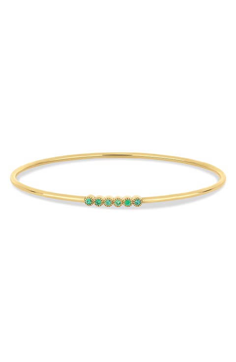 18K Gold El Mar Gemstone Bangle Bracelet (Online Trunk Show)
