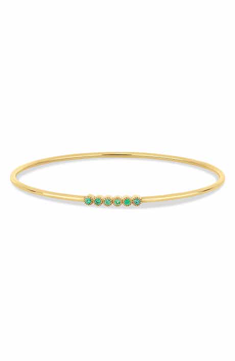 18K Gold El Mar Gemstone Bangle Bracelet