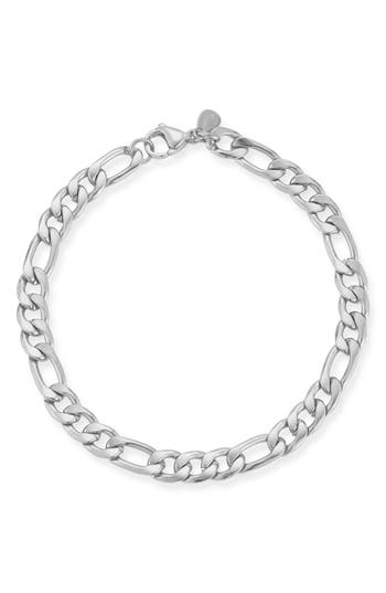 Yield Of Men 7mm Figaro Chain Bracelet In Silver