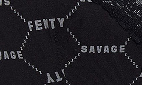 Savage X Fenty Stretch Cotton Essentials Lace Trim Bralette In Black