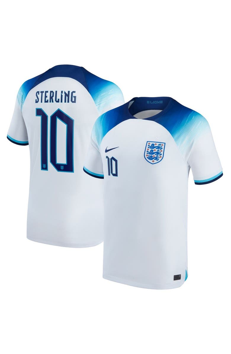 Nike Men's Nike Raheem Sterling White England National Team 2022/23 Replica Home Jersey, Main, color,