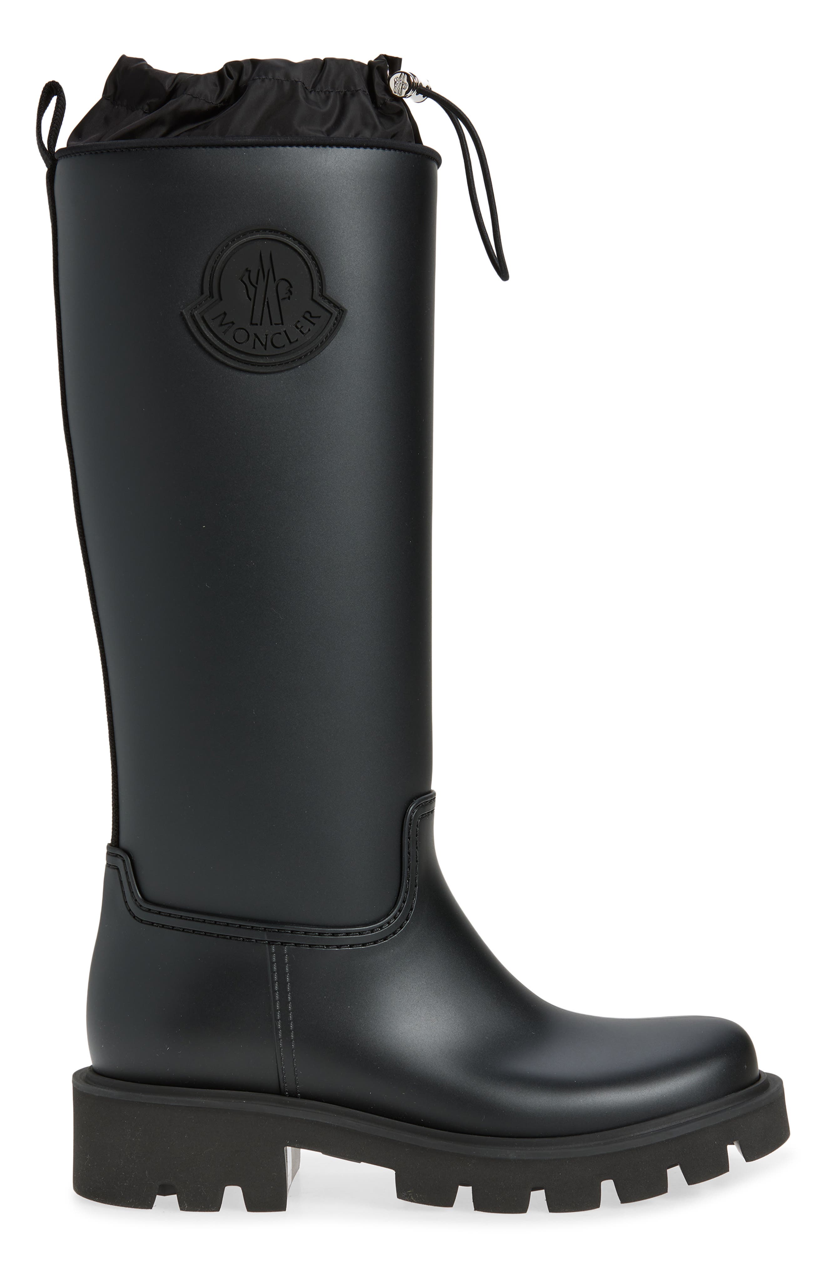 Moncler Kickstream Knee High Rain Boot, Alternate, color, Black