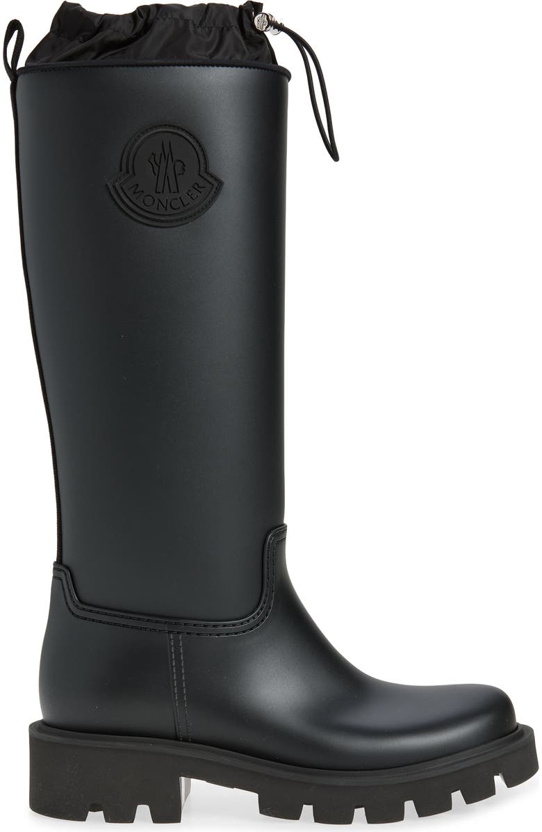 Moncler Kickstream Knee High Rain Boot, Alternate, color, Black