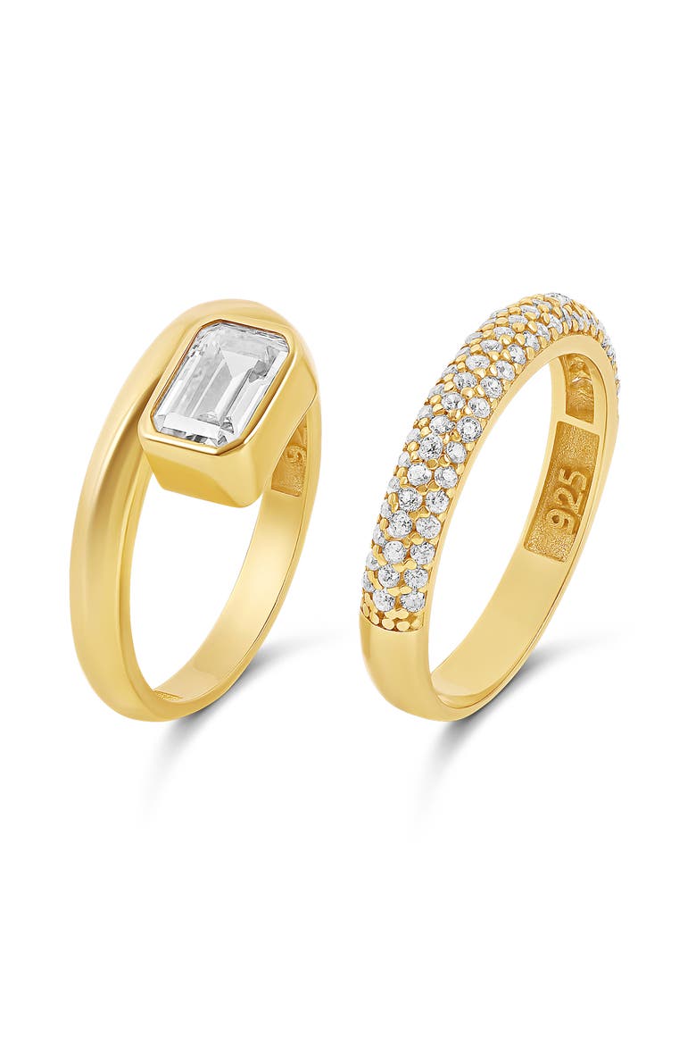 Set of 2 Stacking Rings, Alternate, color, GOLD