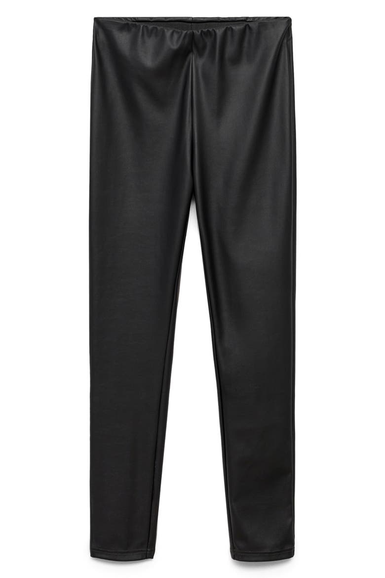 Faux Leather Leggings, Alternate, color, BLACK