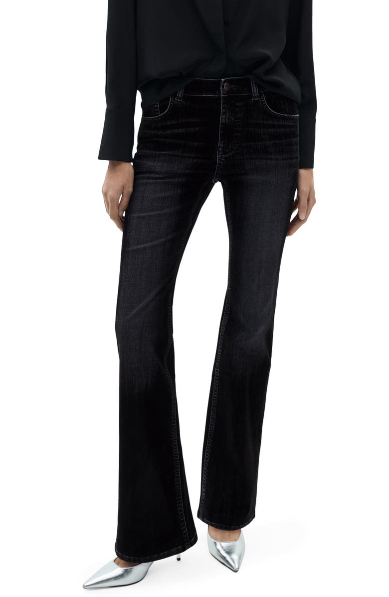 MANGO Low Rise Flare Leg Jeans, Main, color,