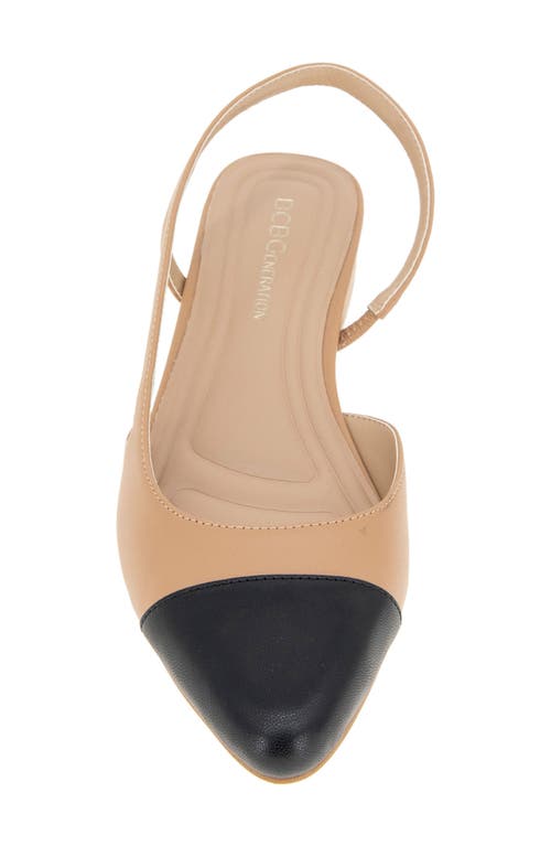 Bcbgeneration Tillie Slingback Cap Toe Pump In Tan/black