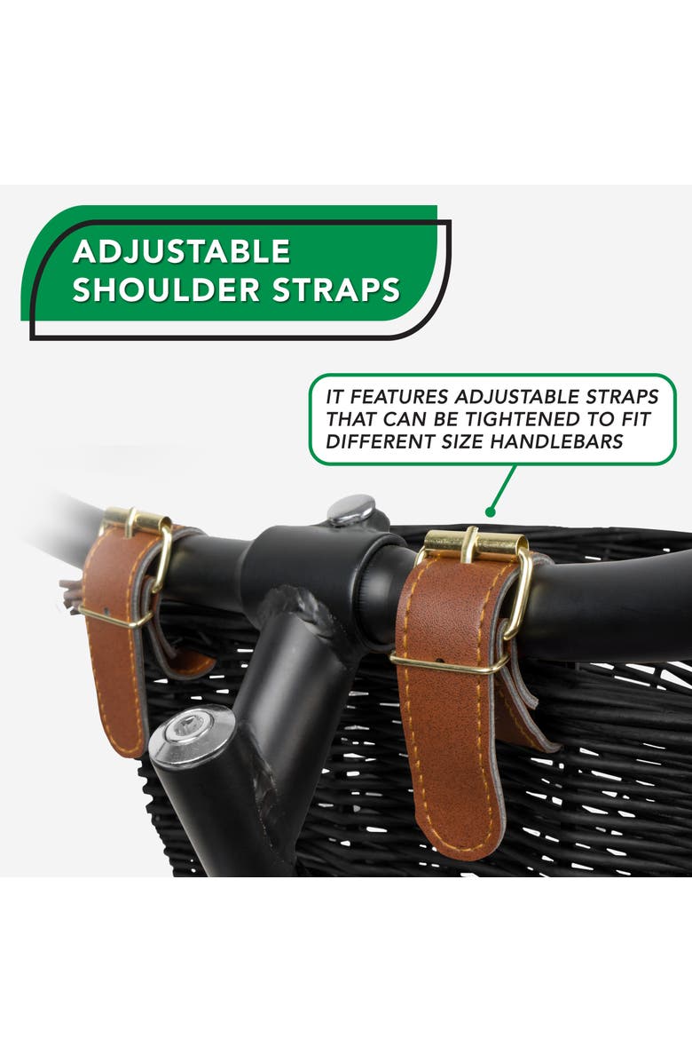 ProSource Nantucket Bike Basket, Alternate, color, Black