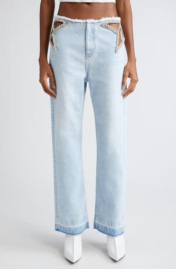 デニム・ジーパン Stella Mccartney Embellished Feather Cut Out Jeans Stella McCartney Embellished Feather Cut Out Jeans | italist