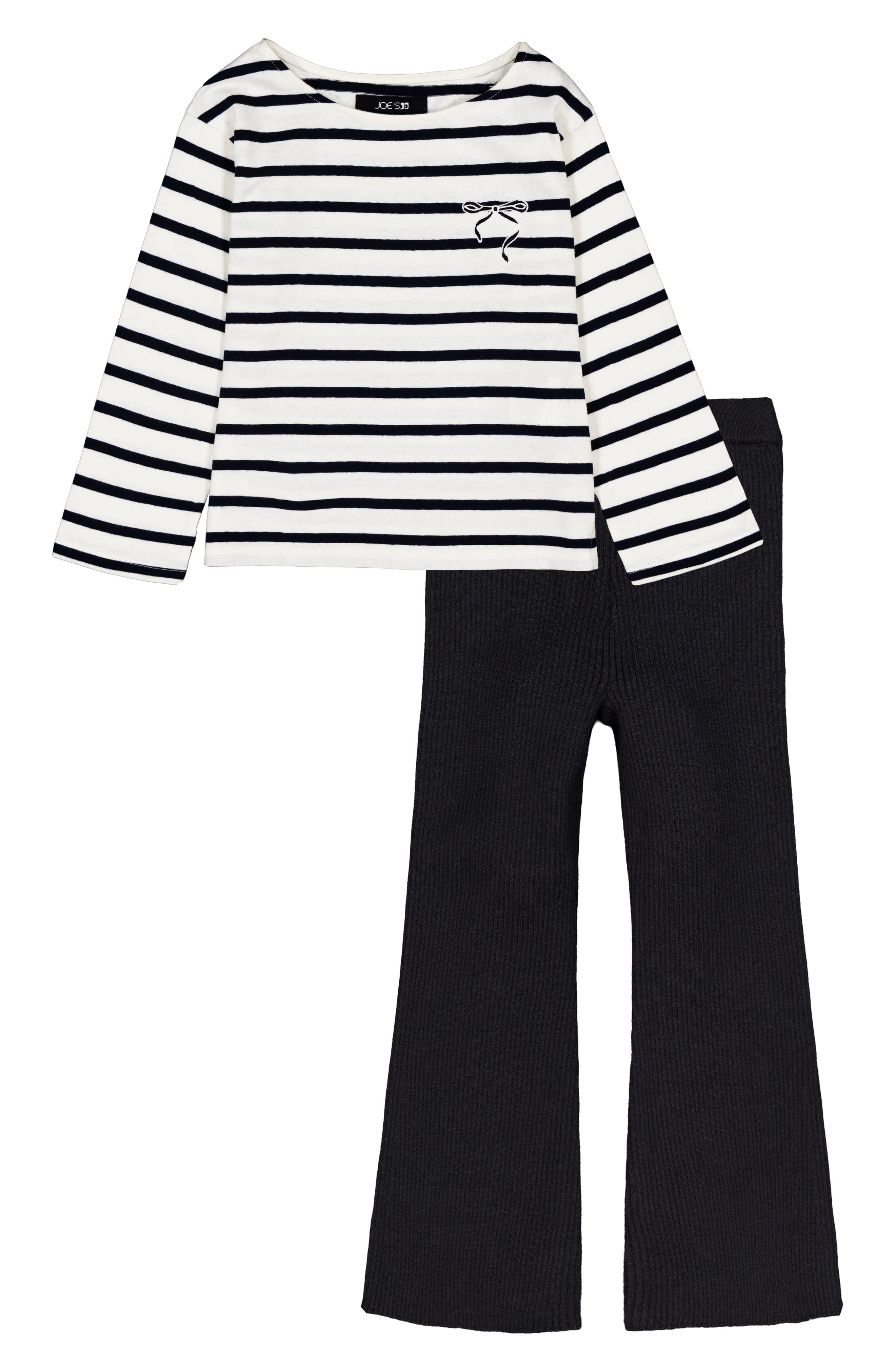 Joe's Jeans Stripe Long Sleeve Top & Rib Flare Leggings Set
