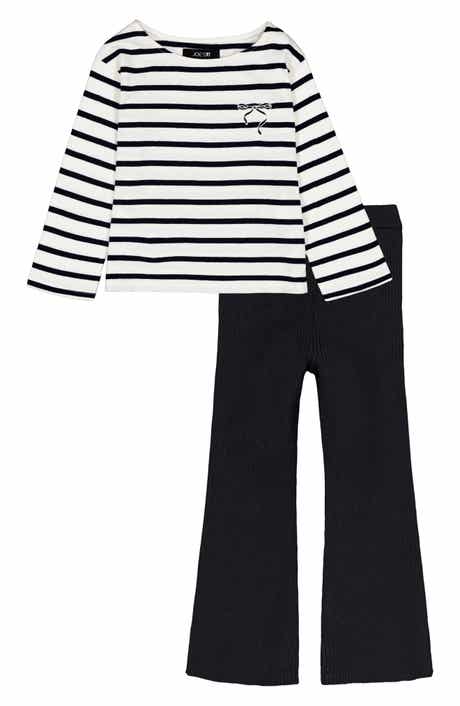 Joe's Jeans Stripe Long Sleeve Top & Rib Flare Leggings Set