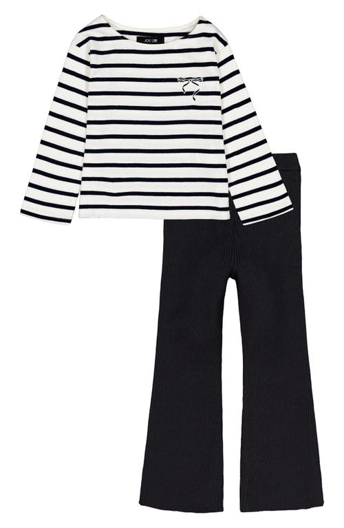 Joe's Jeans Stripe Long Sleeve Top & Rib Flare Leggings Set In Multi