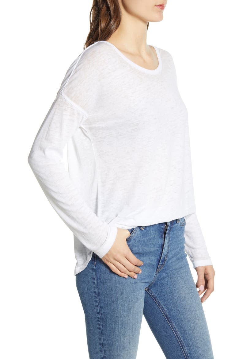 Zander Long Sleeve Burnout Tee, Alternate, color, WHITE