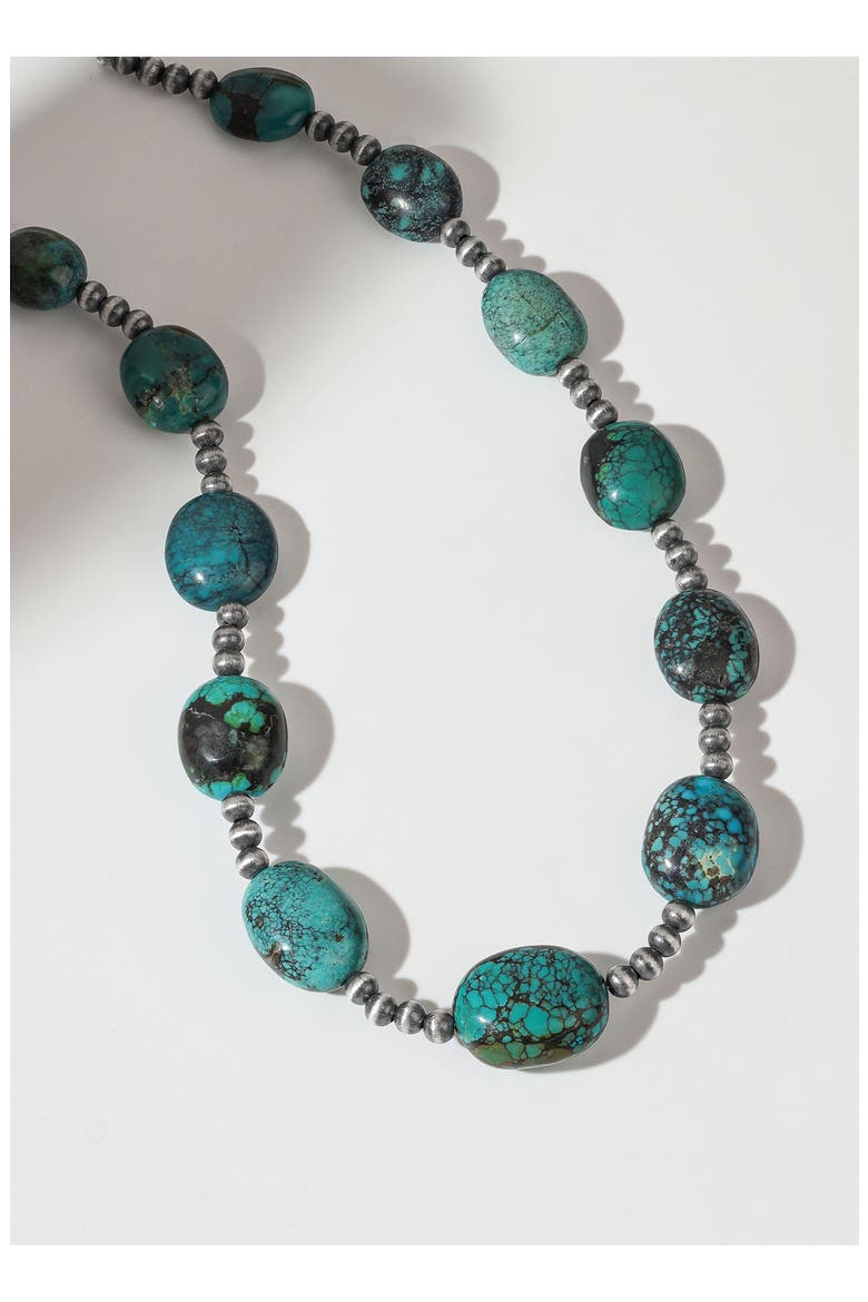Turquoise Silver Plated Necklace, Alternate, color, BLUE