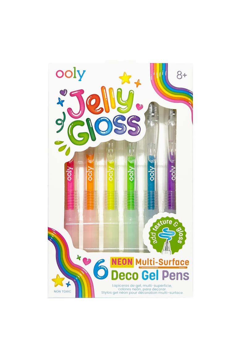 Jelly Gloss Deco Gel Pens 6 Count Color Set, Main, color, Multicolored