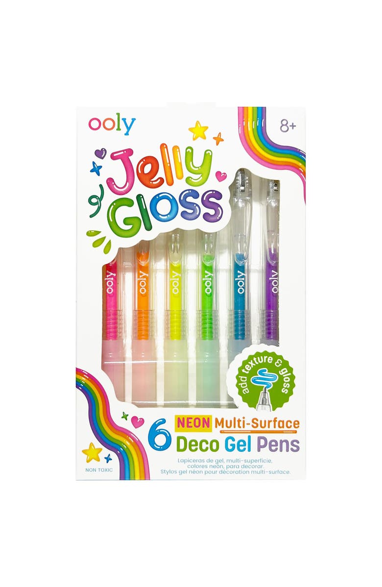 OOLY Jelly Gloss Deco Gel Pens 6 Count Color Set, Main, color, Multicolored