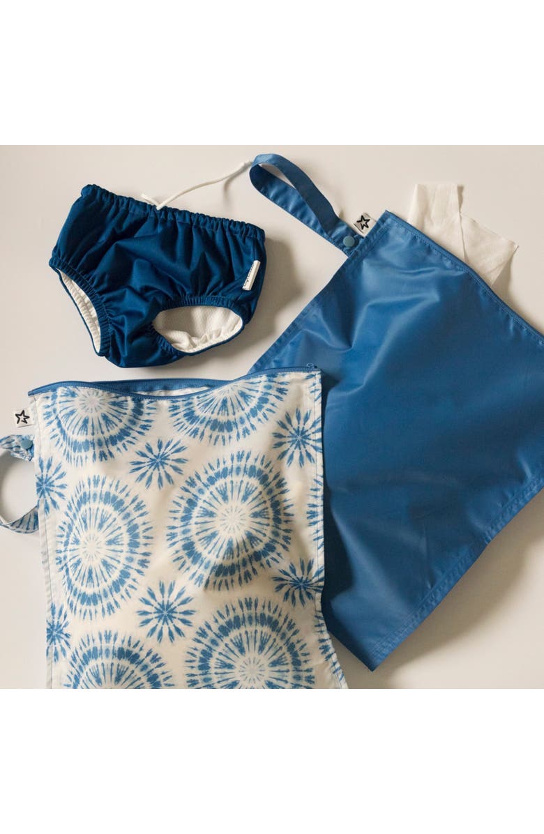 Tiny Twinkle Mess-Proof Waterproof Washable Baby/Toddler Wet Bags, Alternate, color, Blue Tie Dye