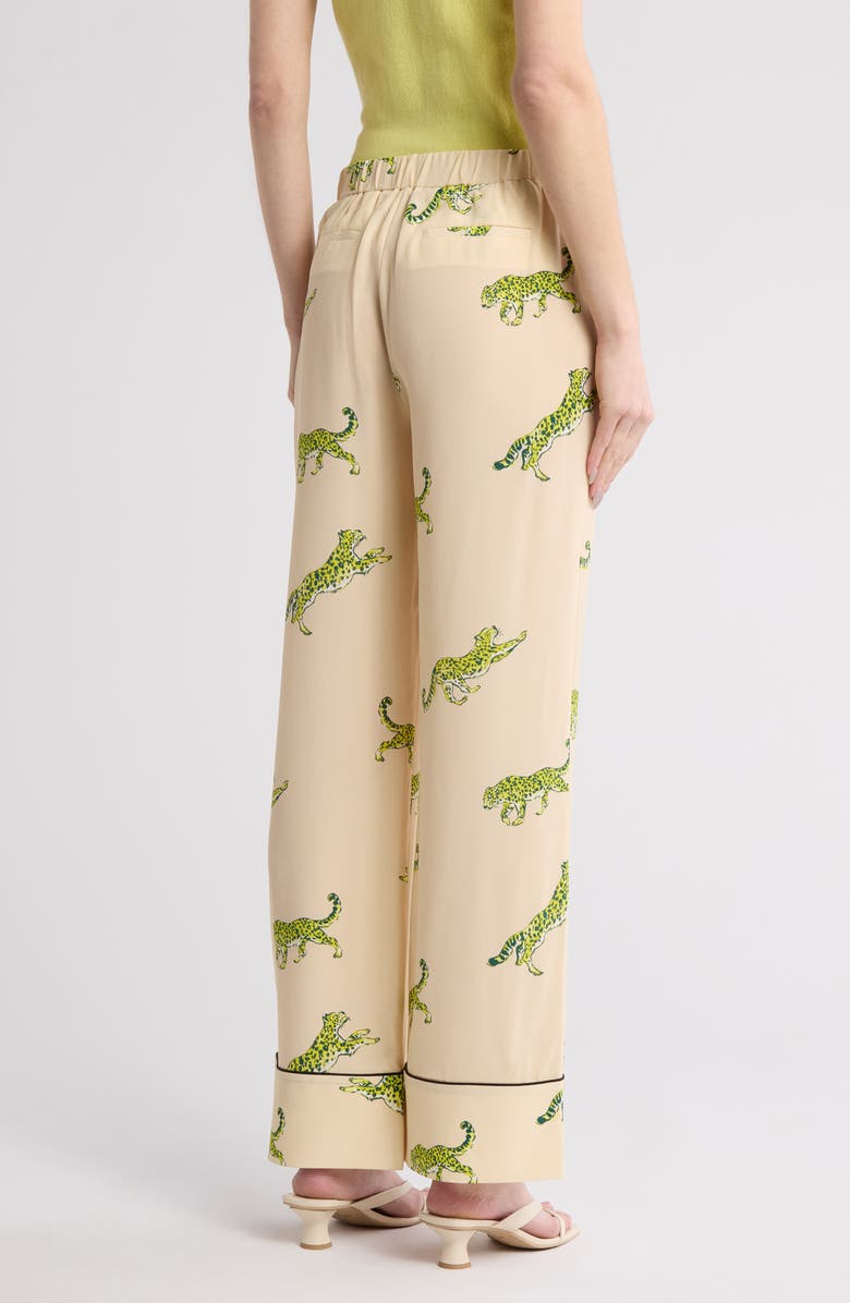 Equipment Joselyn Leopard Silk Pajama Pants, Alternate, color, 