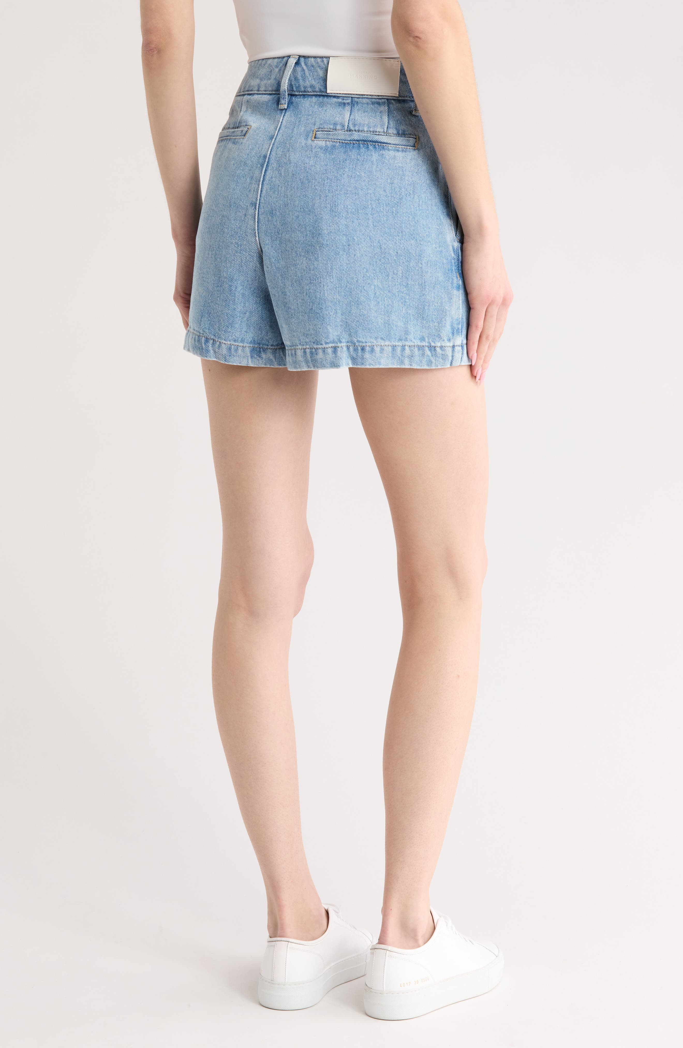 High Waist Pleated Denim Shorts - image 2
