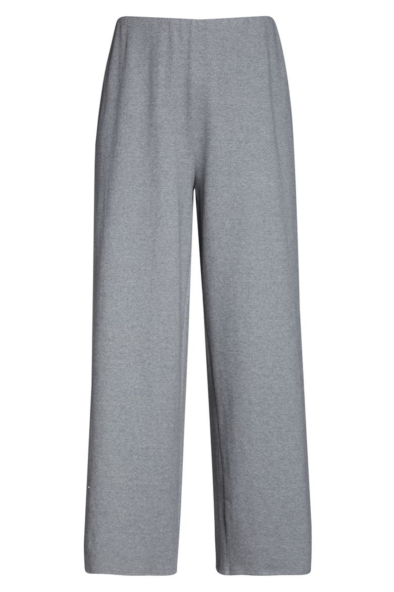 Mélange Wide Leg Stretch Organic Cotton Pants, Alternate, color, METOR