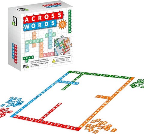 Across Words - Puzzle & Word Game In One! Interactive & Educational spelling Board Game For 2-4 Players Family Fun. Enhance STEM & Vocabulary Skills
