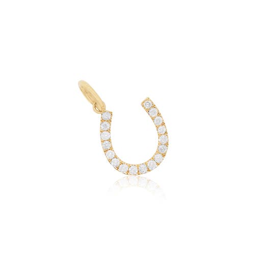 The Lovery Fine Jewelry Diamond Horseshoe Charm In Gold