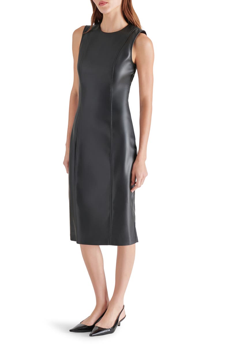 Steve Madden Pria Faux Leather Midi Dress, Alternate, color,