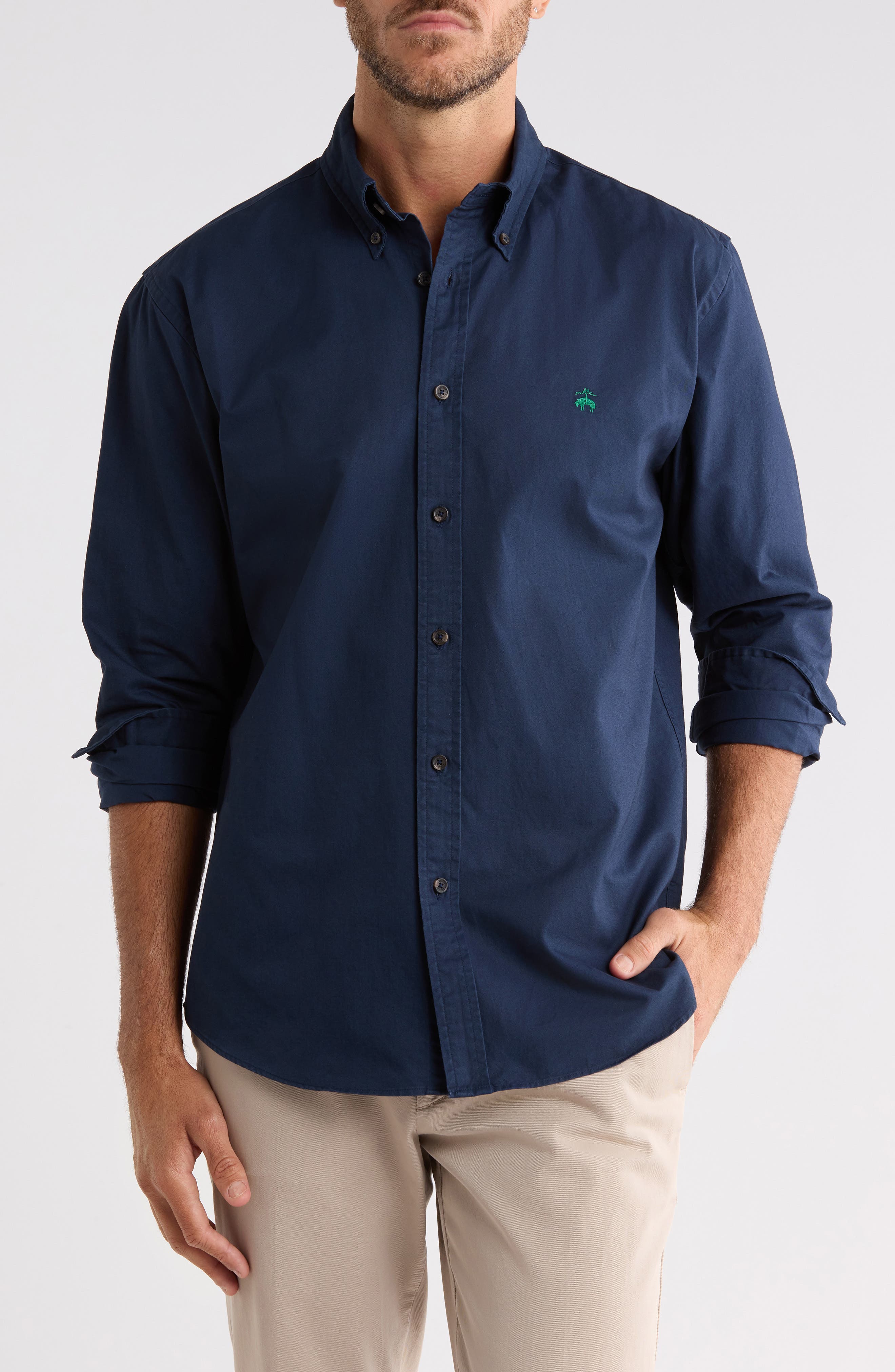 Regular Fit Cotton Twill Button Down Shirt