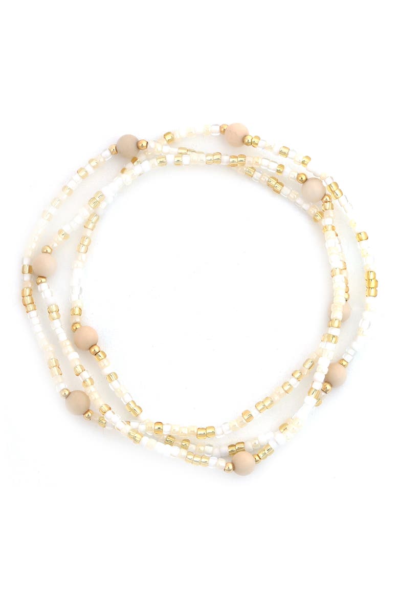 Beaded Stretch Bracelet, Main, color, IVORY