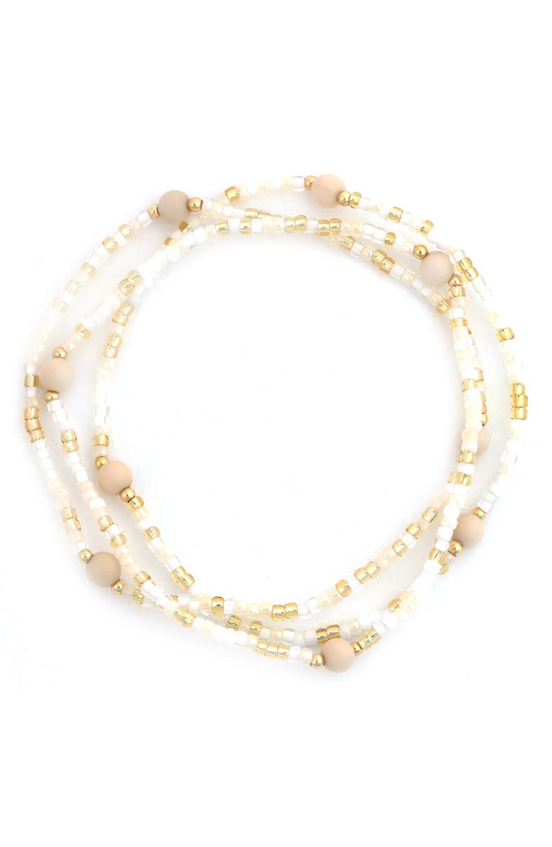 Panacea Beaded Stretch Bracelet, Main, color, Ivory