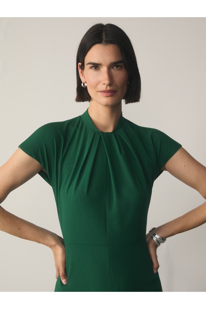 Rossano Short Sleeve High Neck Dress, Alternate, color, Green