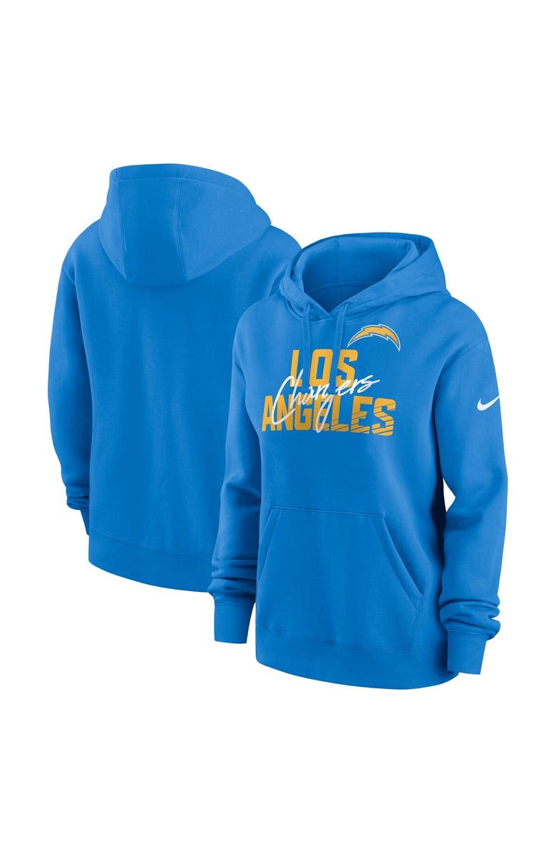 Nike Women's Nike Powder Blue Los Angeles Chargers Wordmark Club Fleece Pullover Hoodie, Main, color, Powder Blue