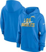Nike Women's Nike Powder Blue Los Angeles Chargers Wordmark Club Fleece Pullover Hoodie