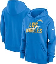 Nike Women's Nike Powder Blue Los Angeles Chargers Wordmark Club Fleece Pullover Hoodie