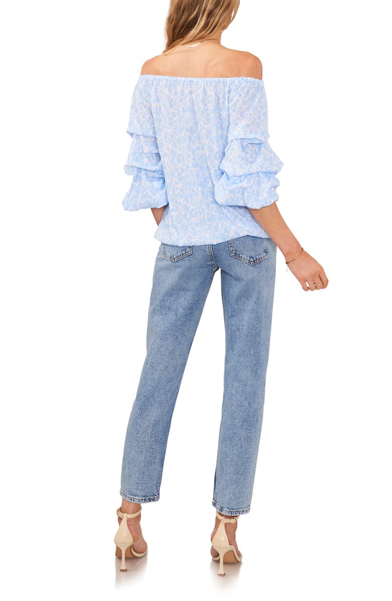 Vince Camuto Off the Shoulder Bubble Sleeve Top, Alternate, color, Airy Blue