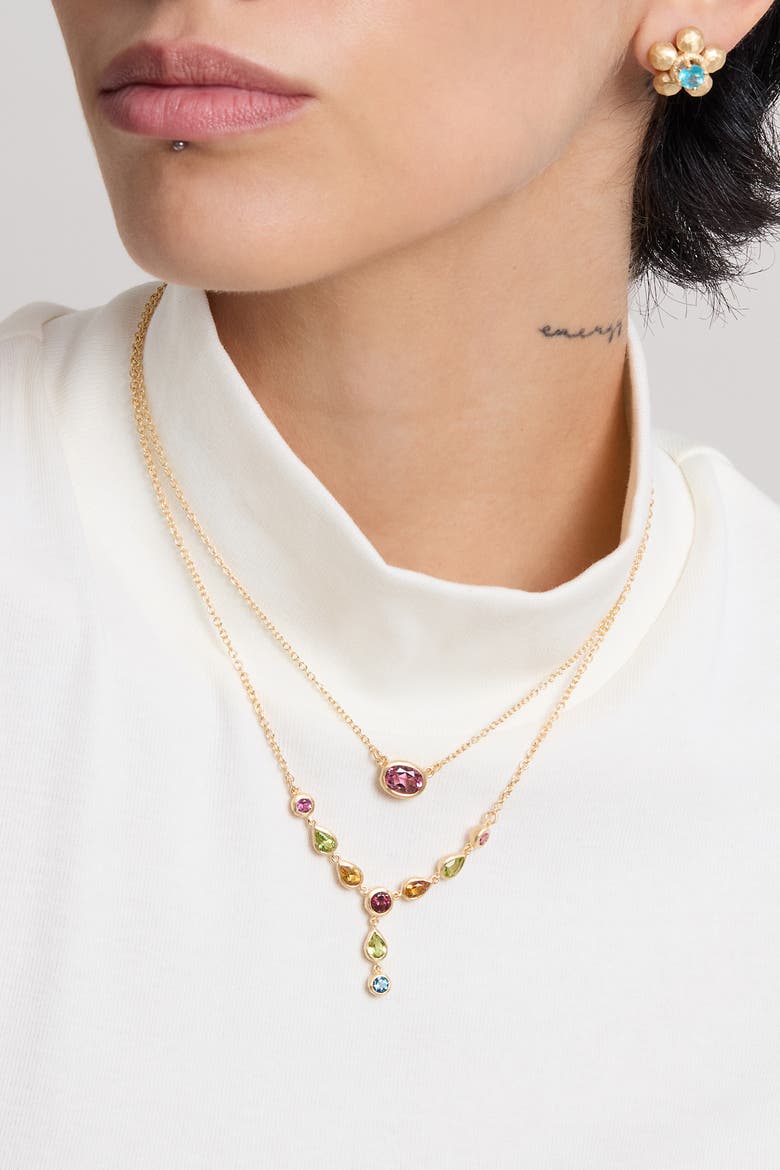 Drop Necklace Multicolor Natural, Alternate, color, Multicolor