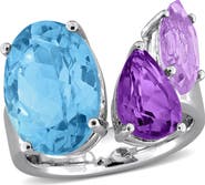 Julianna B. Gemstone Open Cocktail Ring Sterling Silver
