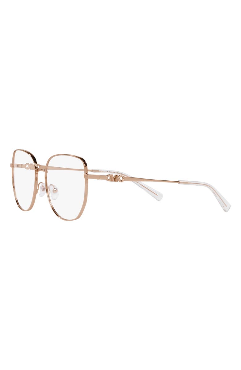 Michael Kors Belleville 54mm Square Optical Glasses, Alternate, color, Rose Gold