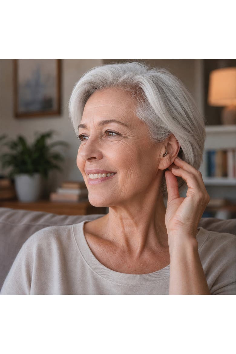 OTC Hearing Aids for Adults with 4 Hearing Modes & 6 Adjustable Volume Levels, Alternate, color, Metallic Silver