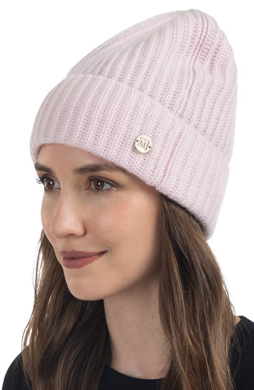 Bruno Magli Cashmere Ribbed Knit Beanie In Pink