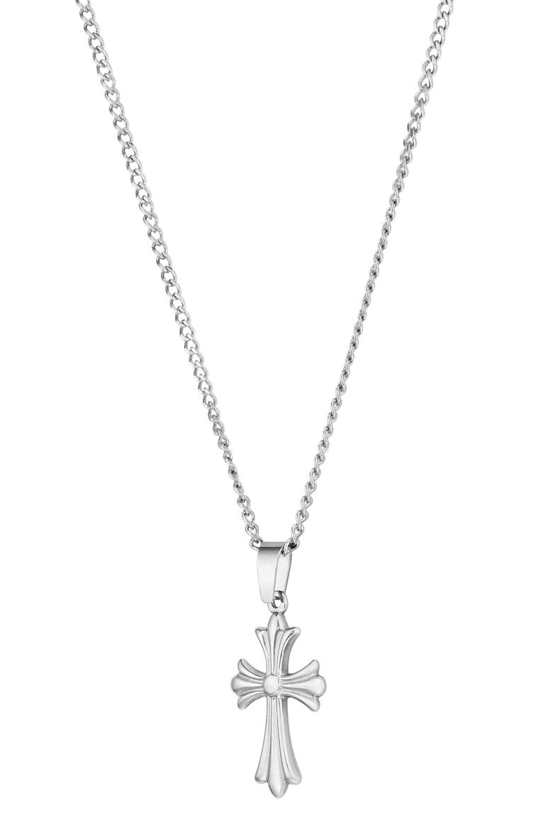 Men's Cross Necklace, Alternate, color, SILVER