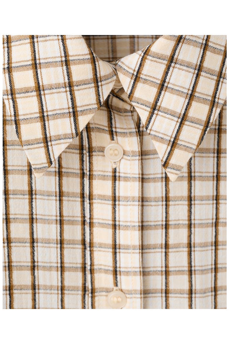 Checked Cotton Shirt, Alternate, color, BROWN