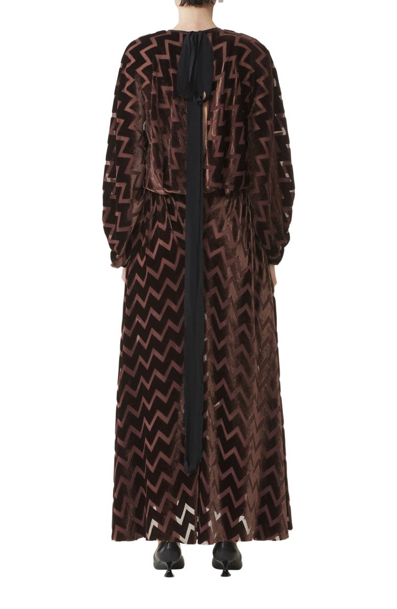 Lanvin Devoré Velvet Dress, Alternate, color, Mocha