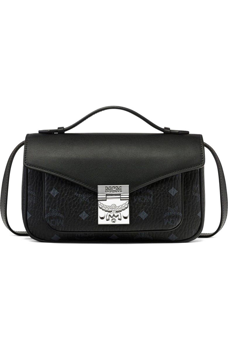 MCM Tracy Crossbody in Visetos, Main, color, Black