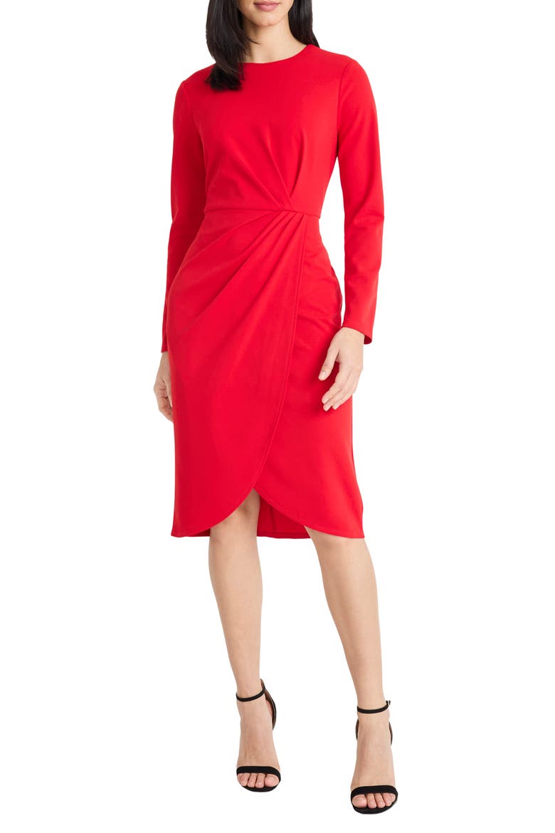 Long Sleeve Tulip Dress, Main, color, SALSA