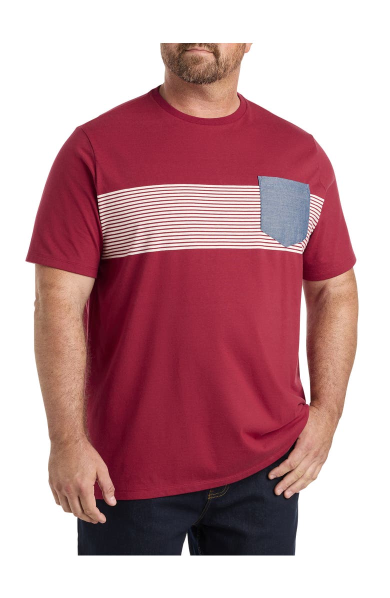 Harbor Bay by DXL Colorblock Pocket T-Shirt, Main, color, Tibetan Red