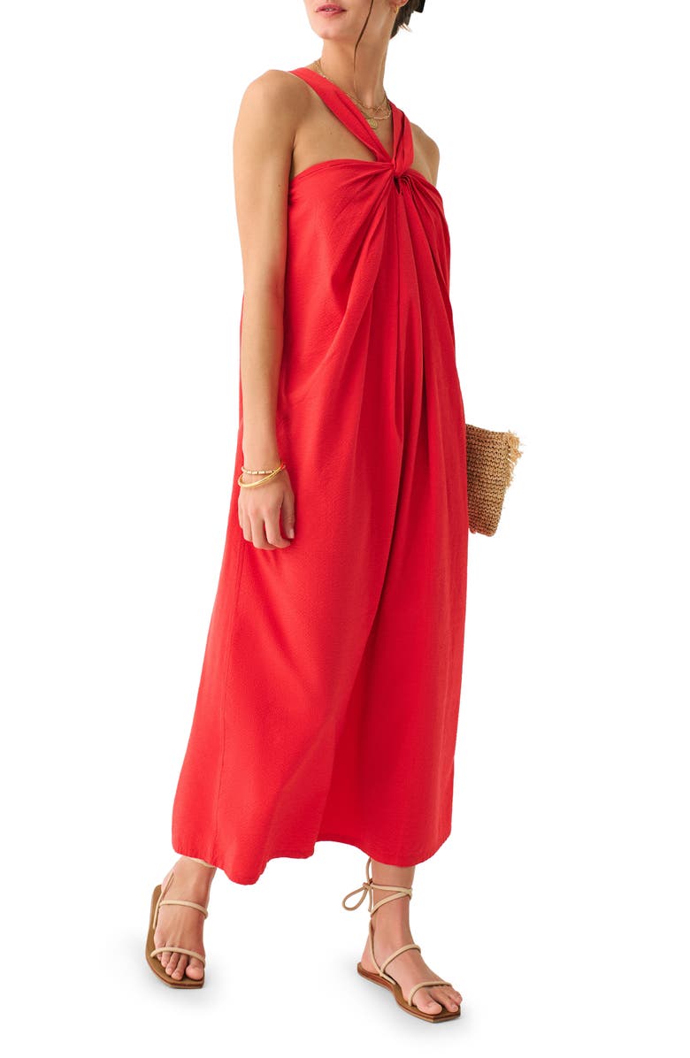 Faherty Bay Twist Seersucker Halter Dress, Main, color,