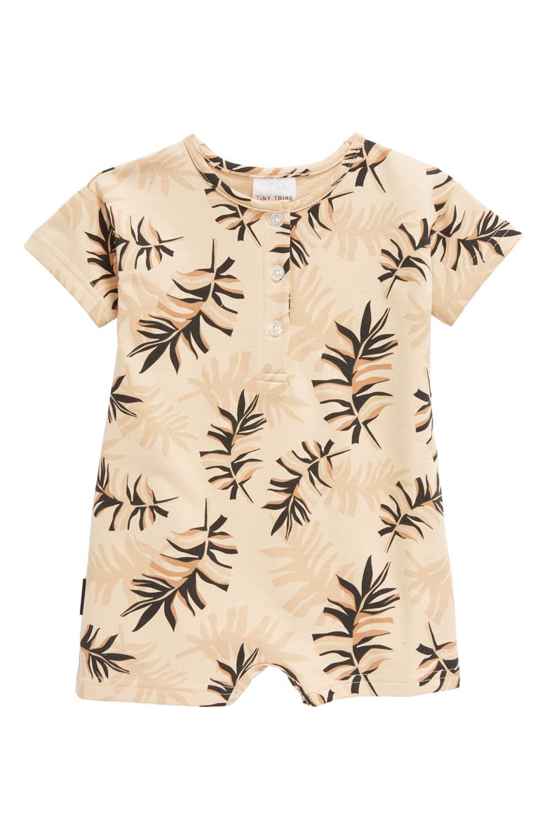 TINY TRIBE Tropics Short Sleeve Romper, Main, color, 